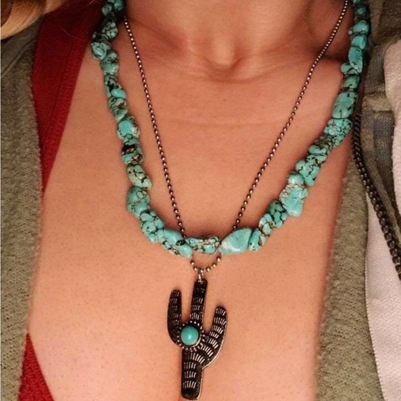 Cactus Necklace w/ Ball Chain - L 23.6 in - Picture 3 of 4